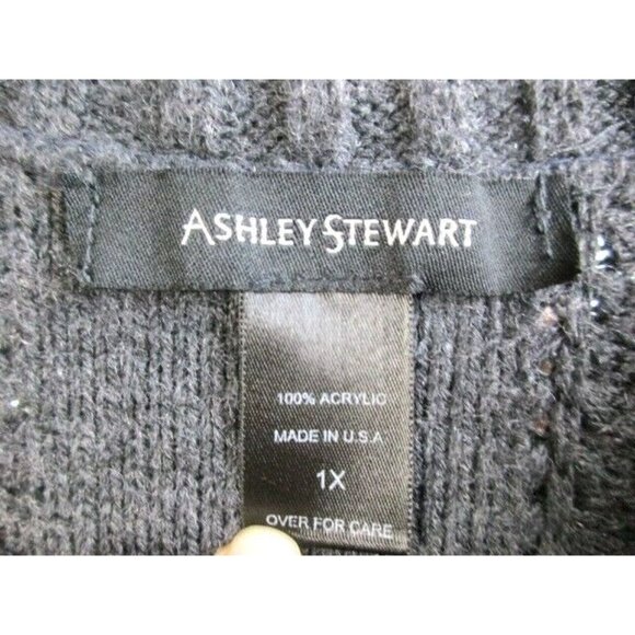 Ashley Stewart Dress Womens 1X Cable Knit Acrylic Colorblock Midi Plus Ladies - Picture 3 of 7